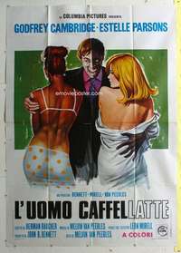 k331 WATERMELON MAN Italian two-panel movie poster '70 white man turns black!