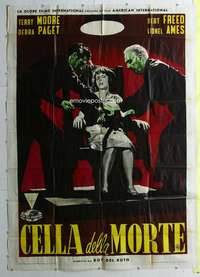 k333 WHY MUST I DIE Italian two-panel movie poster '60 cool Vistim art!