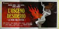 k252 OBSCENE DESIRE Italian three-panel movie poster '78 cool Deseta art!