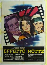 k370 DAY FOR NIGHT Italian one-panel movie poster '73 Truffaut, Bisset