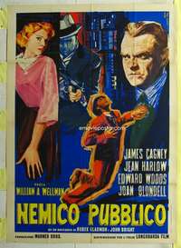 k462 PUBLIC ENEMY Italian one-panel movie poster R61 James Cagney, Harlow