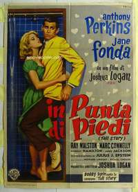 k490 TALL STORY Italian one-panel movie poster '60 Perkins, Jane Fonda