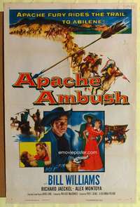 p043 APACHE AMBUSH one-sheet movie poster '55 Richard Jaeckel, Williams