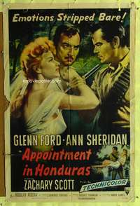 p051 APPOINTMENT IN HONDURAS one-sheet movie poster '53 sexy Ann Sheridan!