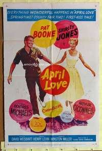 p053 APRIL LOVE one-sheet movie poster '57 Pat Boone, Shirley Jones