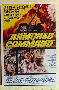 p058 ARMORED COMMAND one-sheet movie poster '61 first Burt Reynolds!
