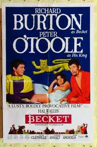 p072 BECKET style B one-sheet movie poster '64 Richard Burton, Peter O'Toole