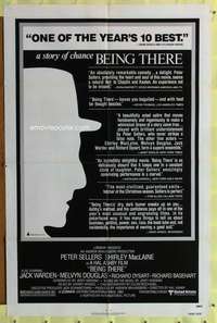 p073 BEING THERE reviews one-sheet movie poster '80 Peter Sellers, MacLaine