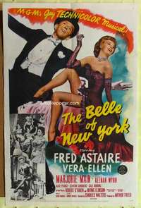 p074 BELLE OF NEW YORK one-sheet movie poster '52 Fred Astaire, Vera-Ellen
