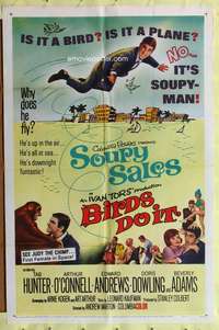 p092 BIRDS DO IT style B one-sheet movie poster '66 Soupy Sales, Tab Hunter