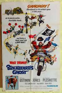 p100 BLACKBEARD'S GHOST one-sheet movie poster '68 Walt Disney, Ustinov