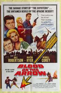p106 BLOOD ON THE ARROW one-sheet movie poster '64 Dale Robertson, Hyer