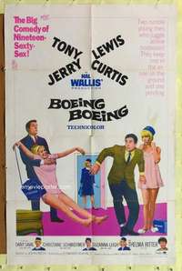 p114 BOEING BOEING one-sheet movie poster '65 Tony Curtis, Jerry Lewis