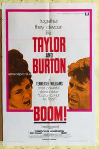 p115 BOOM one-sheet movie poster '68 Elizabeth Taylor, Richard Burton