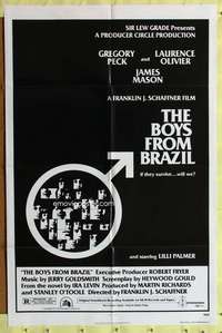 p121 BOYS FROM BRAZIL one-sheet movie poster '78 Greg Peck, Olivier