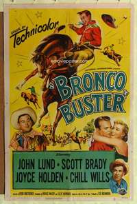 p131 BRONCO BUSTER one-sheet movie poster '52 Budd Boetticher, rodeo!