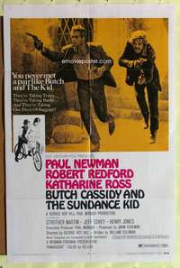 p136 BUTCH CASSIDY & THE SUNDANCE KID style B one-sheet movie poster '69