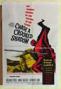 p153 CHASE A CROOKED SHADOW one-sheet movie poster '58 Anne Baxter, Todd