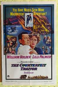 p177 COUNTERFEIT TRAITOR one-sheet movie poster '62 William Holden, Palmer