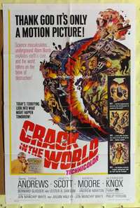 p179 CRACK IN THE WORLD one-sheet movie poster '65 atom bomb explodes!