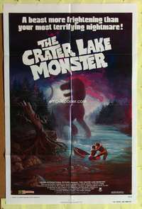 p181 CRATER LAKE MONSTER one-sheet movie poster '77 dinosaur horror!