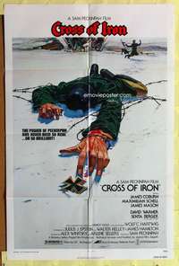 p192 CROSS OF IRON one-sheet movie poster '77 Sam Peckinpah, Tanenbaum art!