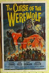 p200 CURSE OF THE WEREWOLF one-sheet movie poster '61 Oliver Reed, Hammer