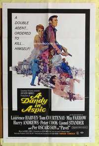 p204 DANDY IN ASPIC one-sheet movie poster '68 Laurence Harvey, spies!