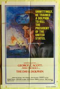 p213 DAY OF THE DOLPHIN style C one-sheet movie poster '73 George C. Scott