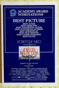p230 DEER HUNTER one-sheet movie poster '78 Robert De Niro, Chris Walken