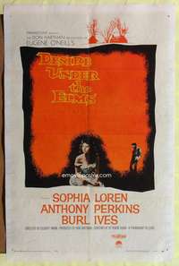 p235 DESIRE UNDER THE ELMS one-sheet movie poster '58 Sophia Loren, Perkins