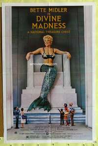 p240 DIVINE MADNESS style B one-sheet movie poster '80 mermaid Bette Midler!