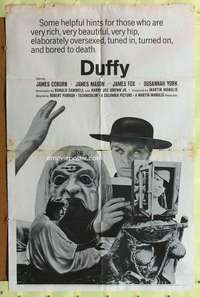 p260 DUFFY style B one-sheet movie poster '68 James Coburn, James Mason