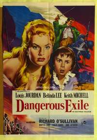 p205 DANGEROUS EXILE English one-sheet movie poster '58 pretty Belinda Lee!
