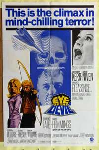 p289 EYE OF THE DEVIL one-sheet movie poster '67 Sharon Tate, horror!