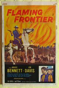 p307 FLAMING FRONTIER one-sheet movie poster '58 Bruce Bennett