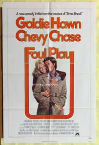 p314 FOUL PLAY one-sheet movie poster '78 Goldie Hawn, Chevy Chase