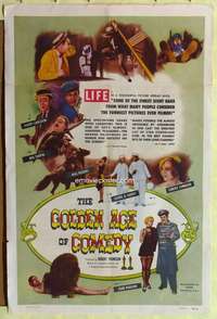 p373 GOLDEN AGE OF COMEDY one-sheet movie poster '58 Laurel & Hardy!
