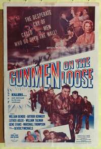 p180 CRASHOUT one-sheet movie poster R58 Gunmen On The Loose!