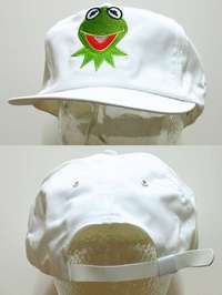 m046 KERMIT THE FROG white special promotional hat '80s Jim Henson, Muppets