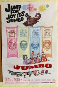 p467 JUMBO one-sheet movie poster '62 Doris Day, Jimmy Durante, circus!