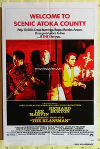 p479 KLANSMAN style A one-sheet movie poster '74 Lee Marvin, Richard Burton