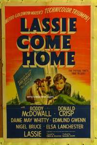 p486 LASSIE COME HOME style D one-sheet movie poster '43 Roddy McDowall