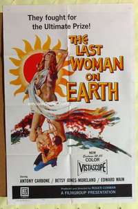 p489 LAST WOMAN ON EARTH one-sheet movie poster '60 ultra sexy image!