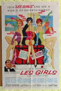 p492 LES GIRLS one-sheet movie poster '57 Cukor, Gene Kelly, Mitzi Gaynor