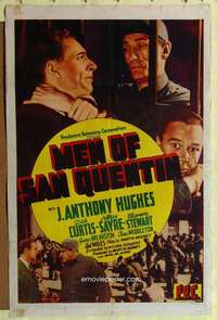p523 MEN OF SAN QUENTIN one-sheet movie poster '42 crime does not pay!