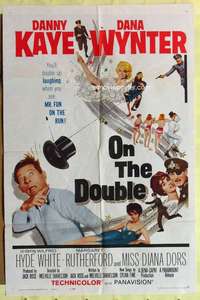 p608 ON THE DOUBLE one-sheet movie poster '61 Danny Kaye, sexy Diana Dors!