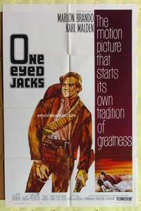 p610 ONE EYED JACKS one-sheet movie poster '61 Brando directed & starred!