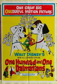 p614 ONE HUNDRED & ONE DALMATIANS one-sheet movie poster '61 Disney classic!