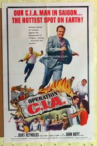 p620 OPERATION CIA one-sheet movie poster '65 early Burt Reynolds!